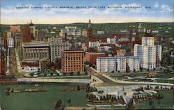 Looking Toward Lincoln Memorial Bridge From Lake Michigan Milwaukee, WI Postcard Postcard Postcard