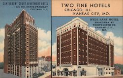 Hyde Park Hotel and Canterbury Court Kansas City, MO Postcard Postcard Postcard