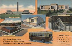 Chartered Coach Service - Kansas City Public Service Company Missouri Postcard Postcard Postcard