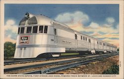 Ozark State Zephyr - Alton-Burlington Postcard