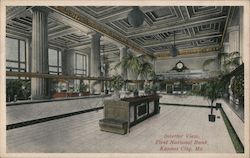 Interior View First National Bank Kansas City, MO Postcard Postcard Postcard