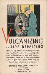 Vulcanizing Tire Repair, Goodyear - Burnie Phillips Tire Co. Postcard