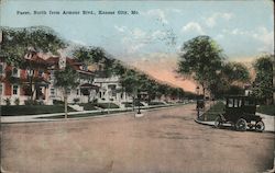 Paseo, North from Armour Boulevard Postcard