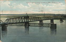 Burlington Railroad Bridge Over Missouri River Kansas City, MO Postcard Postcard Postcard