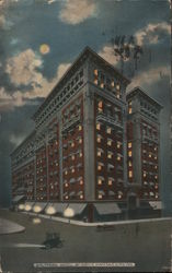 Baltimore Hotel by Night Kansas City, MO Postcard Postcard Postcard