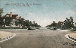 Paseo looking North from Armour Boulevard Kansas City, MO Postcard Postcard Postcard