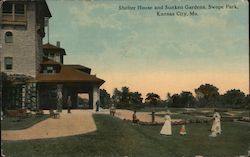 Shelter House and Sunken Gardens, Swope Park Kansas City, MO Postcard Postcard Postcard