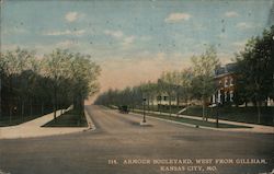 Armour Boulevard West from Gillham Postcard