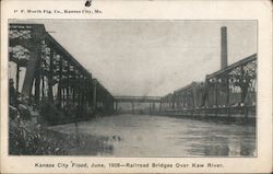 Kansas City Flood, June, 1908 Postcard