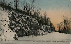 Winter Scene on Cliff Drive Postcard