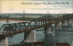 Oldest Bridge Crossing the Missouri River Postcard