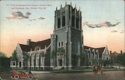 First Congregational Church, Admiral Blvd. and Highland Ave. Kansas City, MO Postcard Postcard Postcard