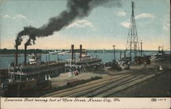 Excursion Boat Leaving Foot of Main Street Postcard