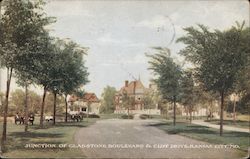 Junction of Gladstone Boulevard & Cliff Drive Postcard