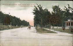 Armour Boulevard, East from Main Street Postcard