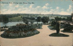 Fairmount Park, showing Lake Kansas City, MO Postcard Postcard Postcard