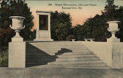 Meyer Monument 12th and Paseo Kansas City, MO Postcard Postcard Postcard