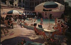 Outdoor Swimming Pool and Patio - Somerset Hotel Postcard