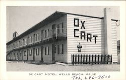 Ox Cart Motel Wells Beach, ME Postcard Postcard Postcard