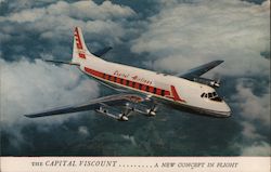 Capital Airlines Viscount Turbo-Prop Aircraft Postcard Postcard Postcard