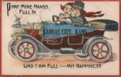 I Haf Mine Hands Full In Kansas City, Kansas Und I Am Full Mit Happiness Postcard Postcard Postcard