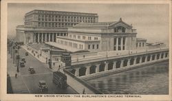 New Union Station - Burlington Route Terminal Postcard