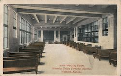 Main Waiting Room, Union Terminal Station Wichita, KS Postcard Postcard Postcard