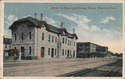 Santa Fe Depot and Harvey House Postcard