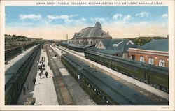 Union Depot, Accommodating Five Different Railroad Lines Pueblo, CO Postcard Postcard Postcard