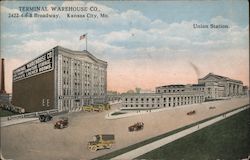 Terminal Warehouse Company & Union Station - Broadway Kansas City, MO Postcard Postcard Postcard