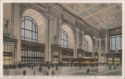 Grand Lobby, Showing Ticket Offices, New Union Station Postcard