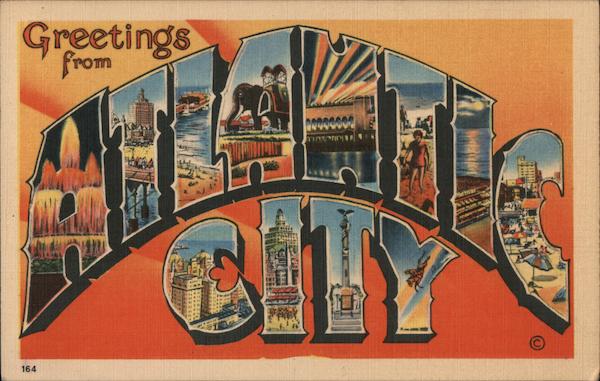 Greetings From Atlantic City New Jersey Postcard