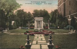 Architectural Garden University of Michigan Ann Arbor Postcard Postcard Postcard