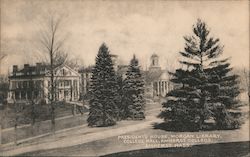 Presidents' House, Morgan Library, College Hall - Amherst College Massachusetts Postcard Postcard Postcard