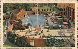 The Ambassador Hotel, Crystal Plunge and Suntan Beach Postcard