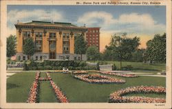 Huron Park and Public Library Kansas City, KS Postcard Postcard Postcard