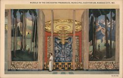 Murals in the Orchestra Promenade, Municipal Auditorium Kansas City, MO Postcard Postcard Postcard