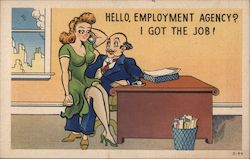 HELLO, EMPLOYMENT AGENCY? I GOT THE JOB! Cartoons Postcard Postcard Postcard