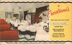 Erculiani's Restaurant Gallitzin, PA Postcard Postcard Postcard