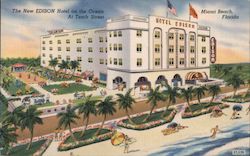 The New Edison Hotel on the Ocean at Tenth Street Miami Beach, FL Postcard Postcard Postcard