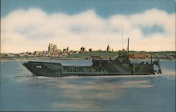 An Ocean-Going Vessel for the Navy Leaves Harry Darby's Shipyard Kansas City, KS Postcard Postcard Postcard