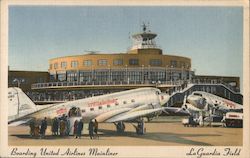 Boarding United Airlines Mainliner, La Guardia Field Postcard