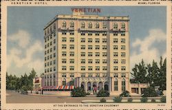 Venetian Hotel at the Entrance to the Venetian Causeway Miami, FL Postcard Postcard Postcard