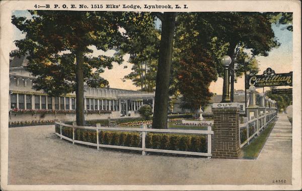 B. P. O. E. No. 1515 Elks' Lodge Lynbrook, NY Postcard