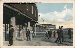 View from Under the Pier Old Orchard Beach, ME Postcard Postcard Postcard