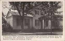 Home of Hon. Peyton Randolph Williamsburg, VA Postcard Postcard Postcard