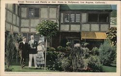 Ernest Torrence and Family at their Home in Hollywood Postcard