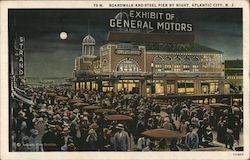 Boardwalk and Steel Pier by Night Postcard