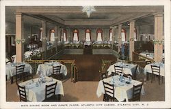 Main Dining Room and Dance Floor, Atlantic City Casino New Jersey Postcard Postcard Postcard