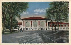 Rio Grande and Western Pacific Depot Postcard